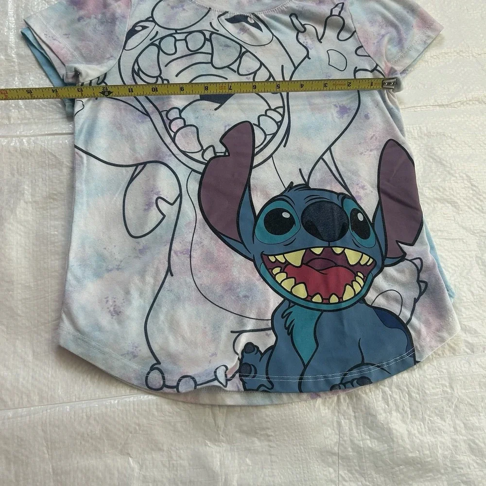Girl's Disney Stitch Graphic Tee 2-Pack Tie-Dye Short Sleeve Shirts Size M